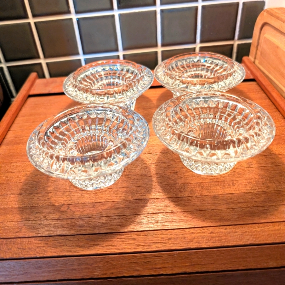 Vintage MCM German Democratic Republic Crystal Candle Holders